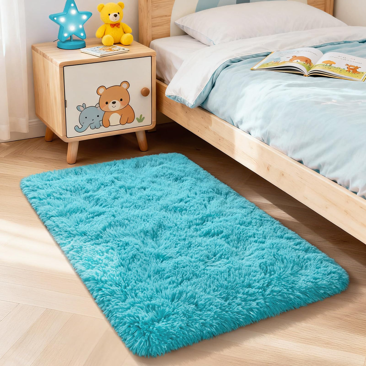 Merelax Soft Modern Indoor Large Shaggy Rug for Livingroom Bedroom Dorm Kids Room Home Decor, Non-Slip Plush Fluffy Furry Fur Area Rugs Comfy Nursery Accent Floor Carpet 9x12 Feet, Black