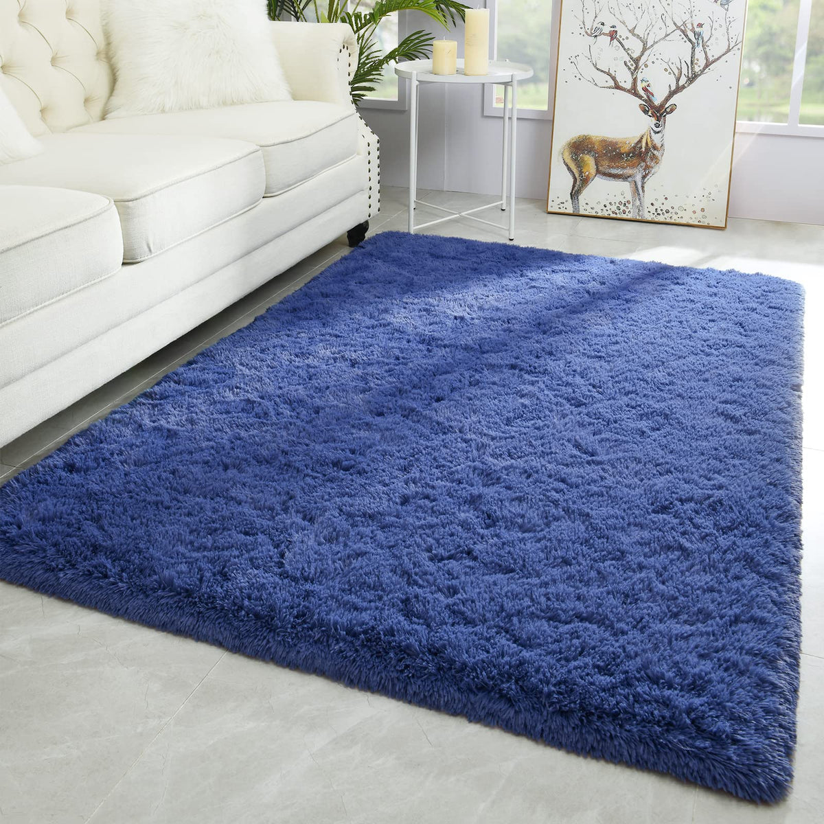 Merelax Soft Modern Indoor Large Shaggy Rug for Livingroom Bedroom Dorm Kids Room Home Decor, Non-Slip Plush Fluffy Furry Fur Area Rugs Comfy Nursery Accent Floor Carpet 9x12 Feet, Black