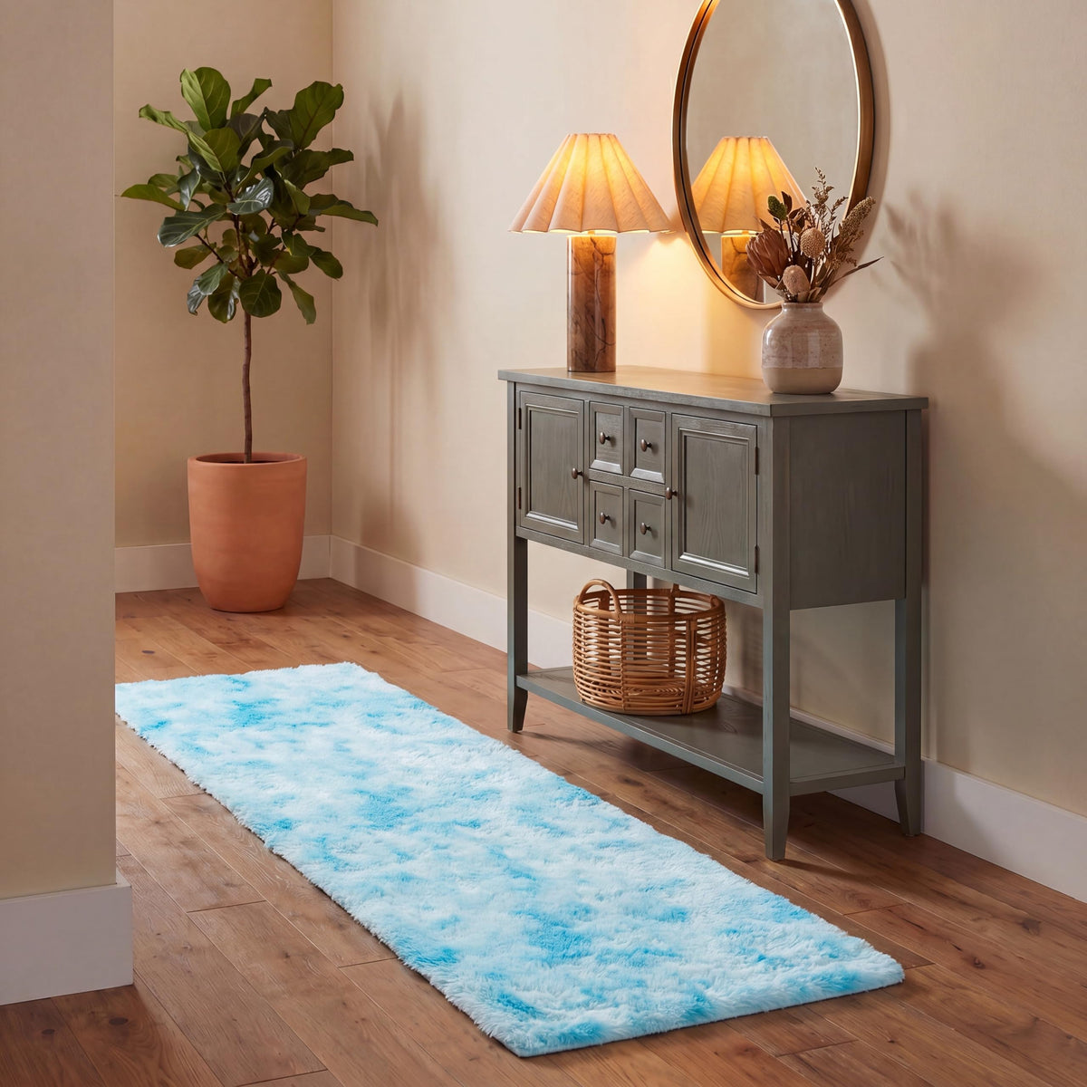 SAFAVIEH Rainbow Shag Collection Area Rug - 8' x 10', Light Beige, Slip Resistant, Non-Shedding & Easy Care, 1.6-inch Thick, Ideal for Living Room, Bedroom, Home Office, Dining Space (RBO100A-8)