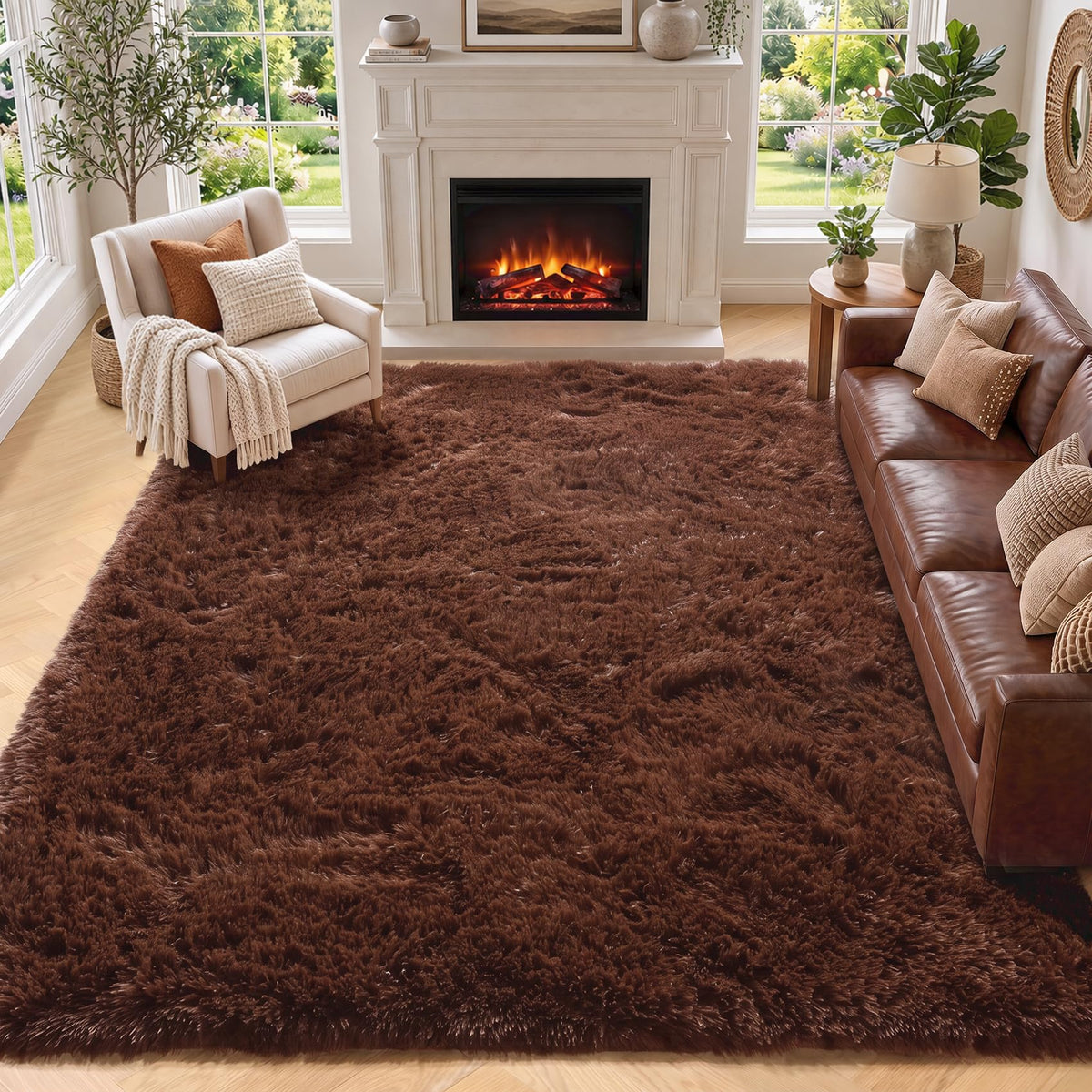 Light Pink Fluffy Round Rug Circle Area Rugs 4ft for Girls Kids Bedroom