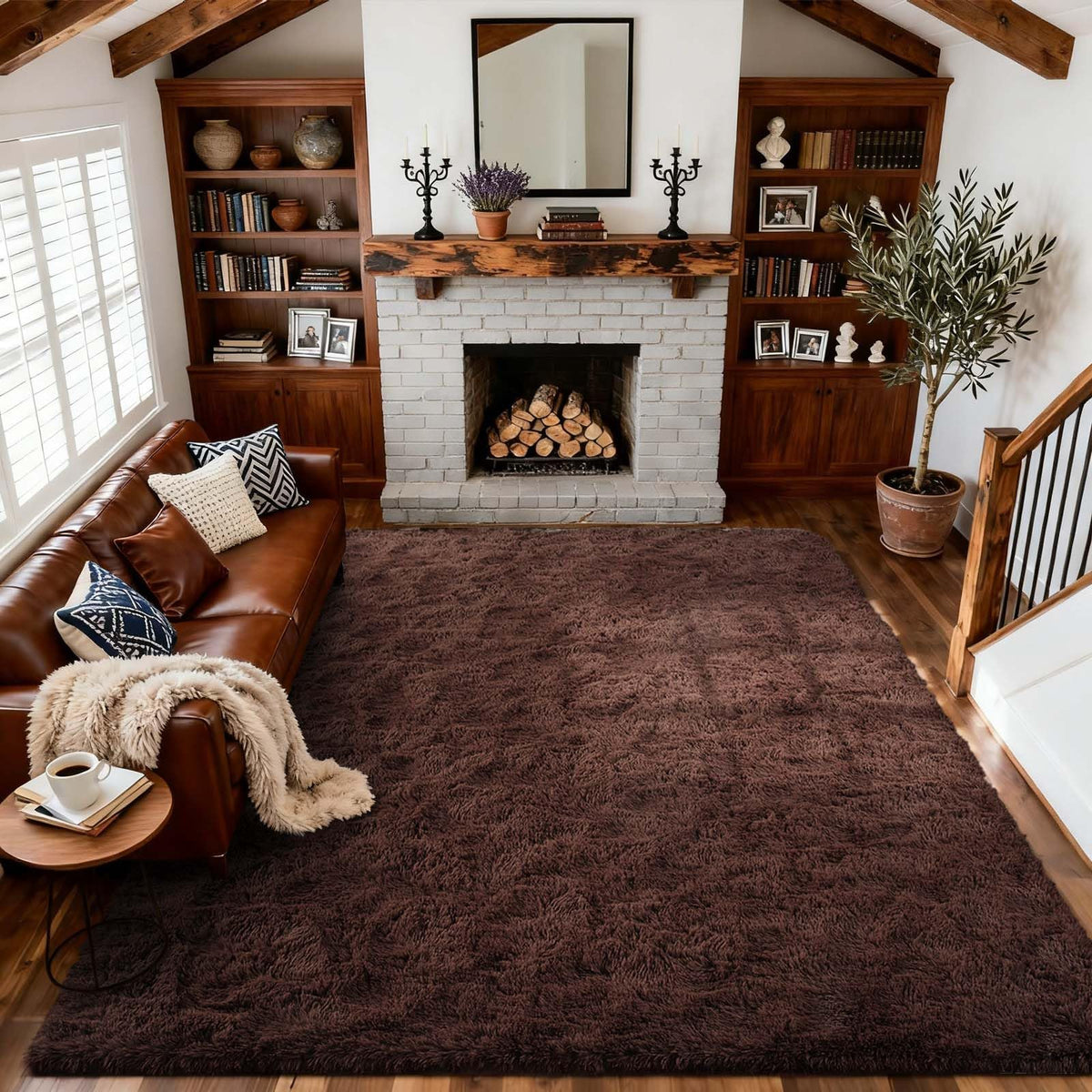 8x10 Ft Extra Large Shag Rugs for Living Room, Tie Dyed Ultra Soft Fluffy Furry Area Rugs for Bedroom Indoor Floor, Aesthetic Carpet for Kids Home Decor (Dark Grey)