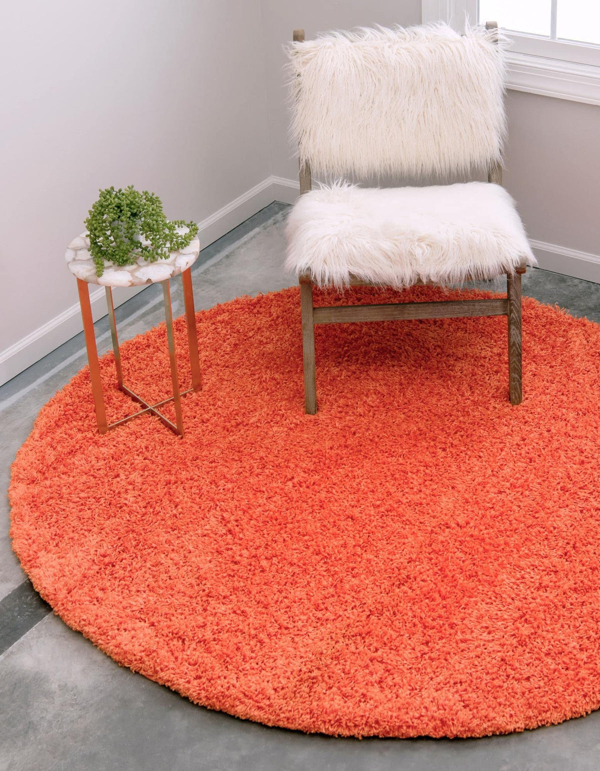Unique Loom Solid Shag Collection Area Rug (8' x 10' Rectangle, Sandy Brown)