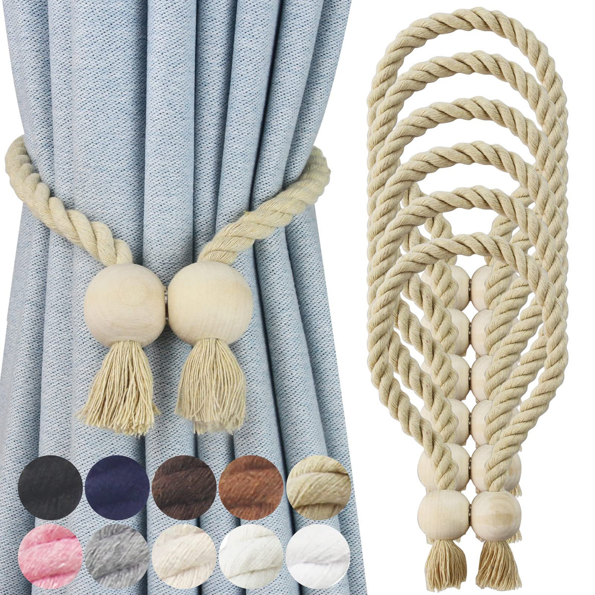 Magnetic Curtain Tiebacks Decorative Tie Back Drapes Holdbacks Nieffeiy