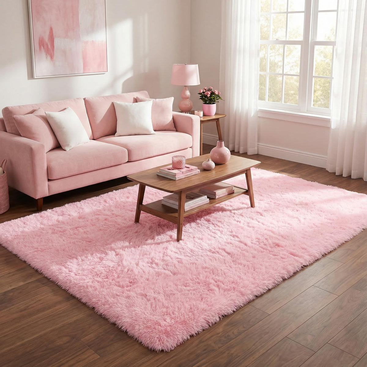 Merelax Soft Modern Indoor Large Shaggy Rug for Livingroom Bedroom Dorm Kids Room Home Decor, Non-Slip Plush Fluffy Furry Fur Area Rugs Comfy Nursery Accent Floor Carpet 9x12 Feet, Black
