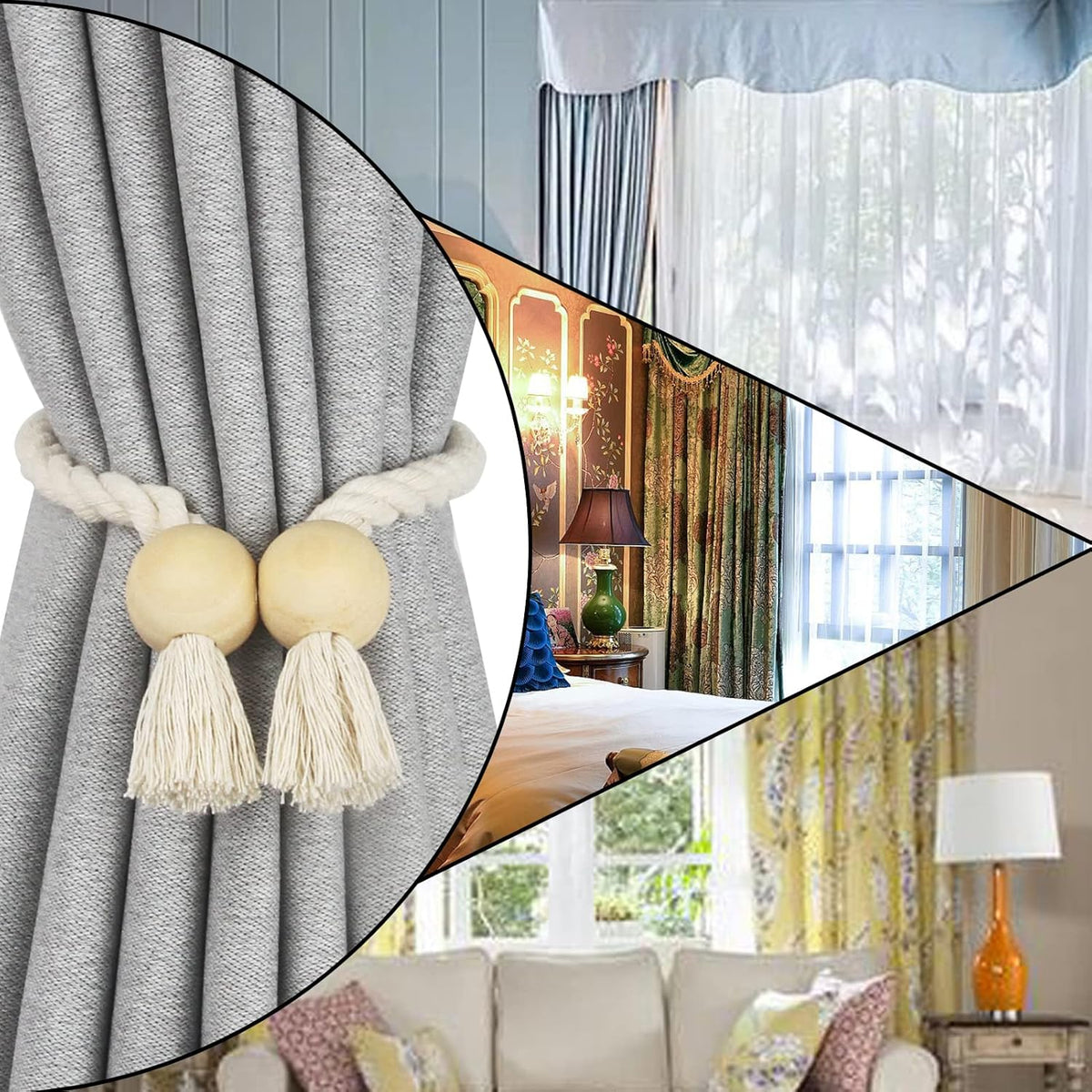 Magnetic Curtain Tiebacks Decorative Tie Back Drapes Holdbacks Nieffeiy