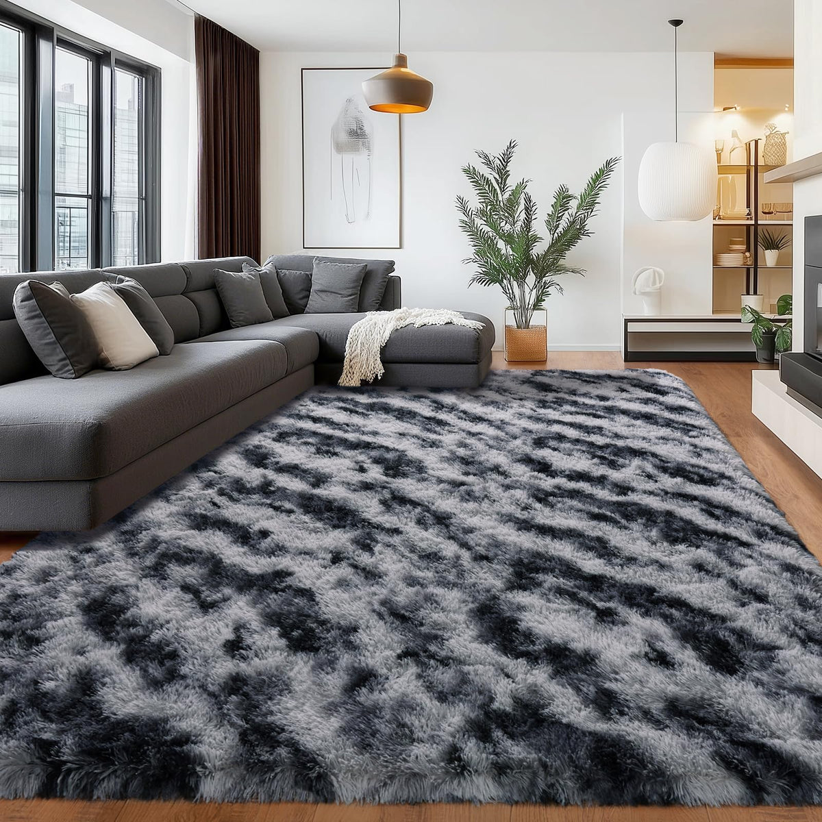 8x10 Shag Area Rug for Living Room, Fluffy Plush Rug Non-Slip Floor Carpet