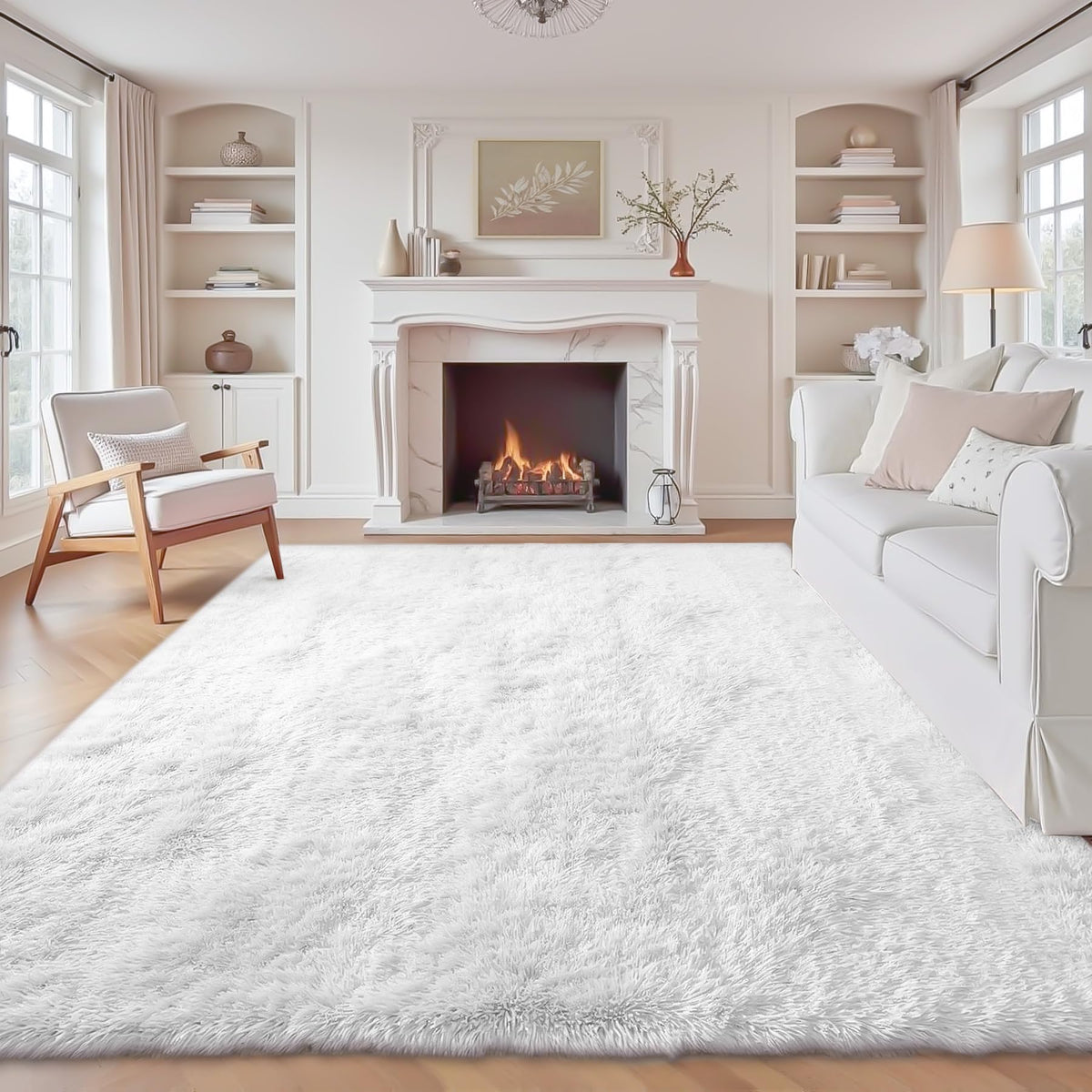 8x10 Area Rugs for Living Room: Fluffy Shag Soft Washable Rug Large Fuzzy Plush Indoor Carpet for Bedroom Nursery Playroom Kids Girls Boys Room (Camel, 8'x10')