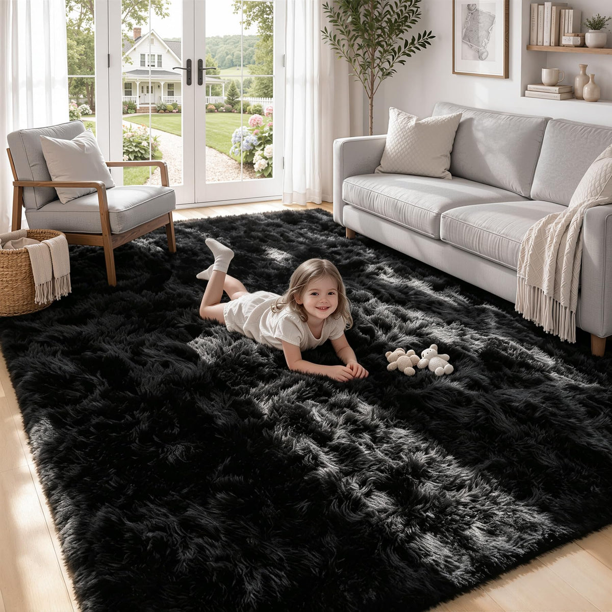8x10 Area Rugs for Living Room: Soft Camel Fluffy Rug Shag Washable Rug Plush Fuzzy Indoor Carpet for Bedroom Nursery Playroom Girls Boys Kids Room (Camel, 8'x10')