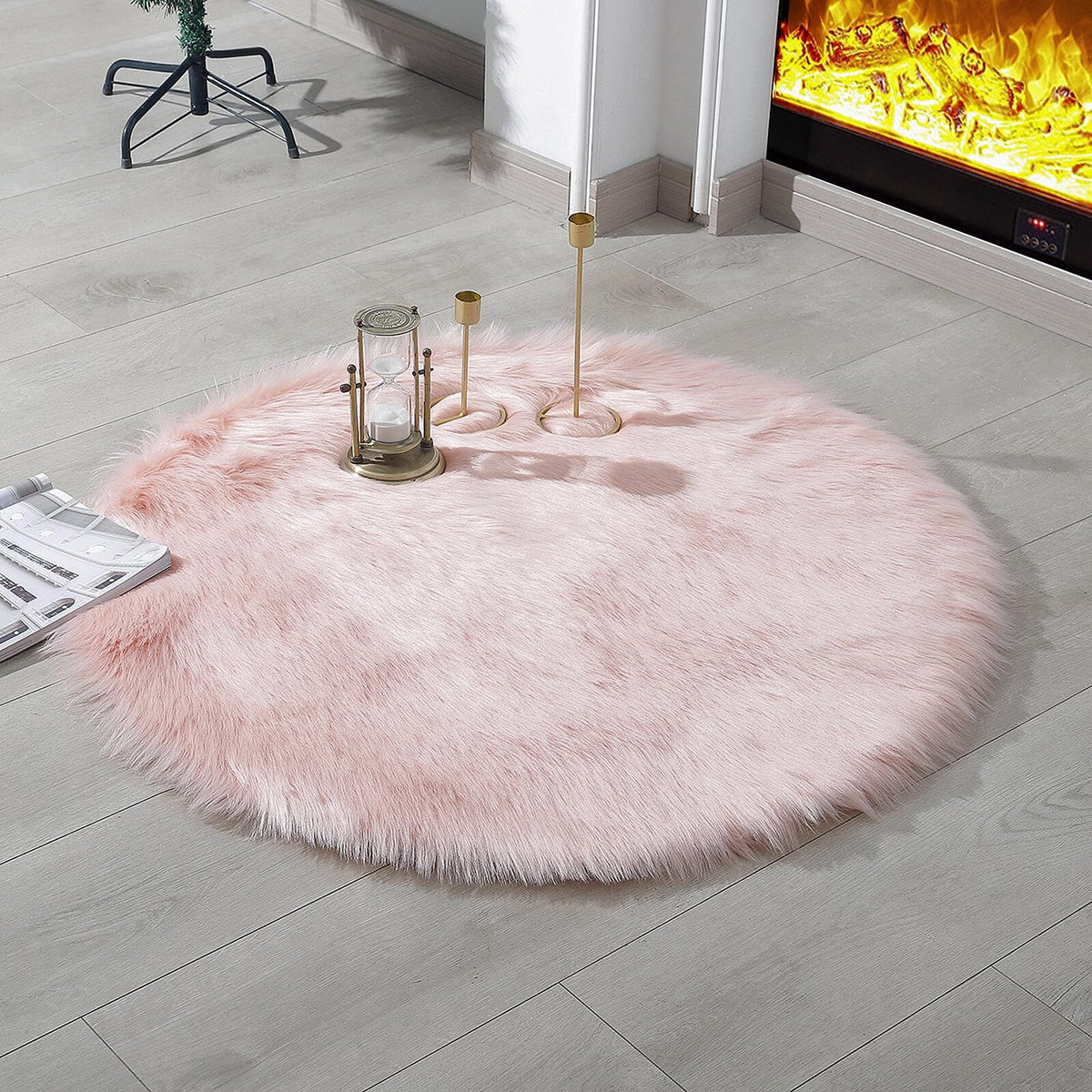 linmopm Faux Fur Sheepskin Fluffy Shag Fuzzy Rug, White, 2x6 ft Runner