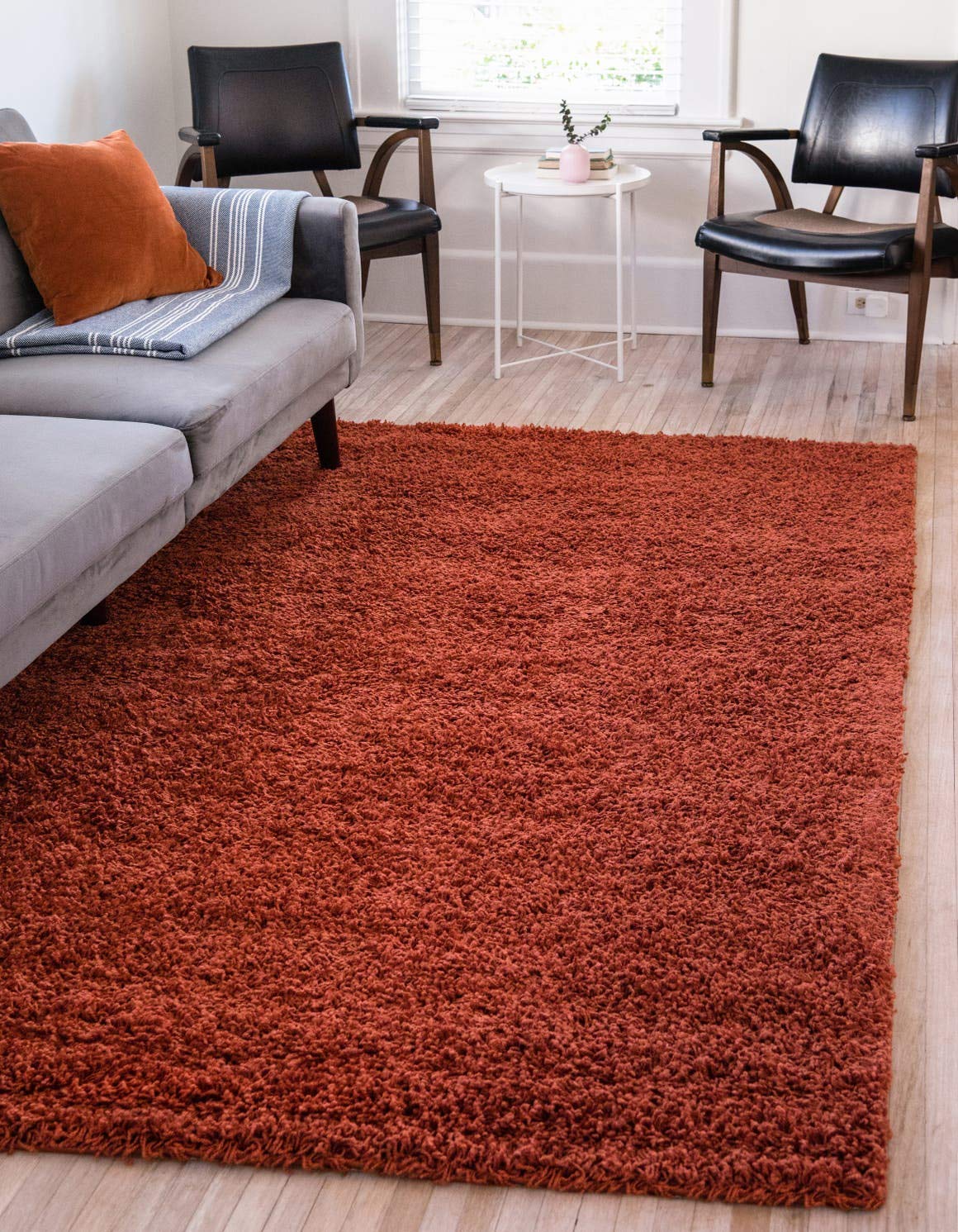 Unique Loom Solid Shag Collection Area Rug (8' x 10' Rectangle, Sandy Brown)