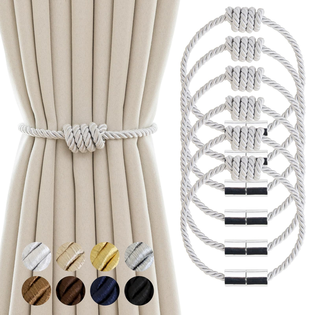 Curtain Tiebacks Magnetic Decorative Rope Tie Backs Holdbacks Contoeey