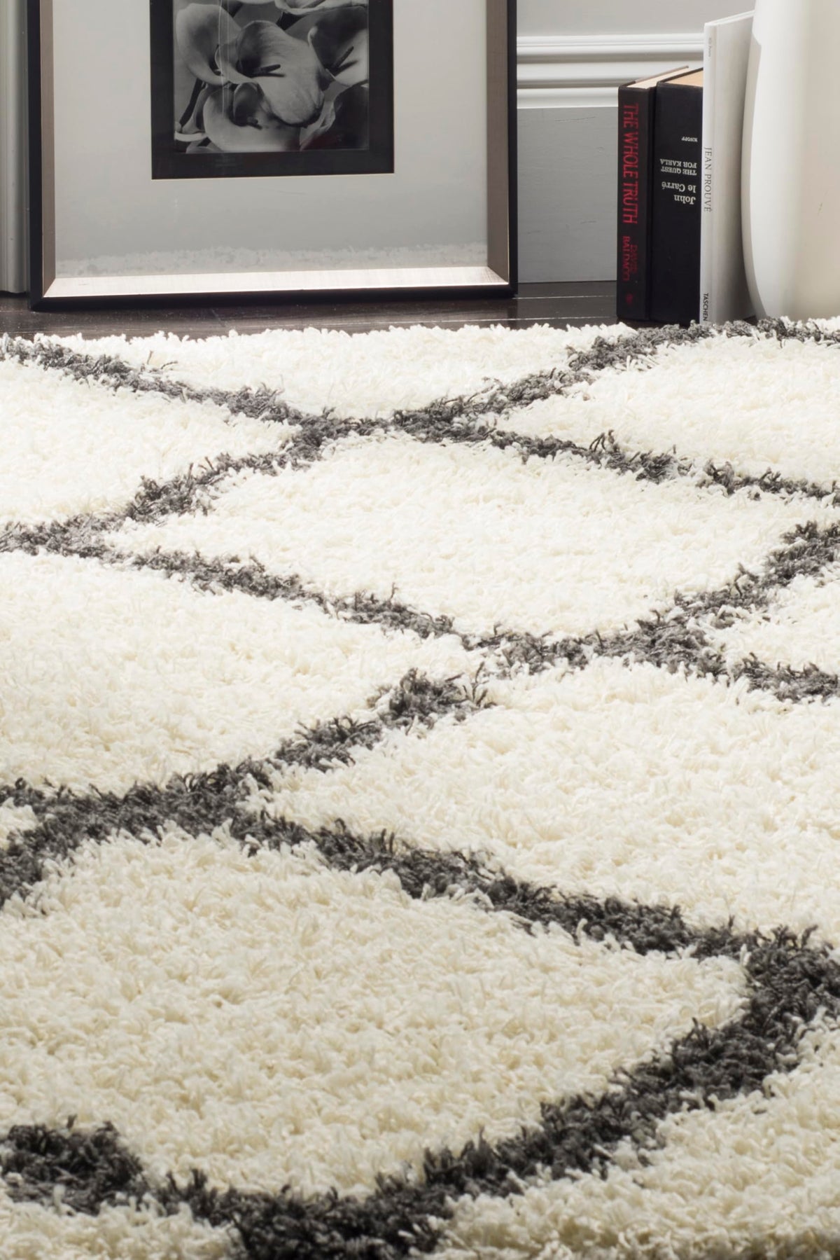 SAFAVIEH Dallas Shag Collection 8' x 10' Beige/Ivory SGD257D Trellis Non-Shedding Living Room Bedroom Dining Room Entryway Plush 1.5-inch Thick Area Rug