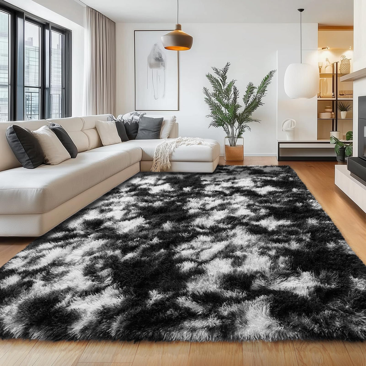 8x10 Shag Area Rug for Living Room, Fluffy Plush Rug Non-Slip Floor Carpet