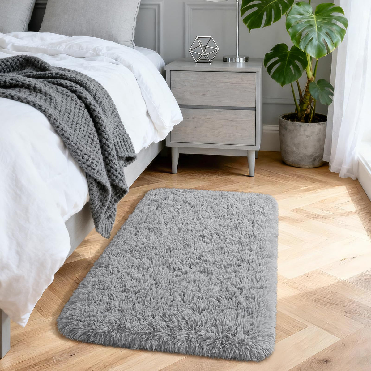 Merelax Soft Modern Indoor Large Shaggy Rug for Livingroom Bedroom Dorm Kids Room Home Decor, Non-Slip Plush Fluffy Furry Fur Area Rugs Comfy Nursery Accent Floor Carpet 9x12 Feet, Black