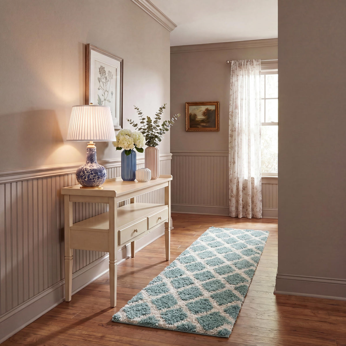 SAFAVIEH Area Rug 8x10 - Dallas Shag Collection - Large - Dark Grey & Ivory, Trellis Pattern, Non-Shedding & Easy Cleaning, Plush Thick Pile, Ideal for Living Room, Bedroom, Dining Space (SGDS258A)