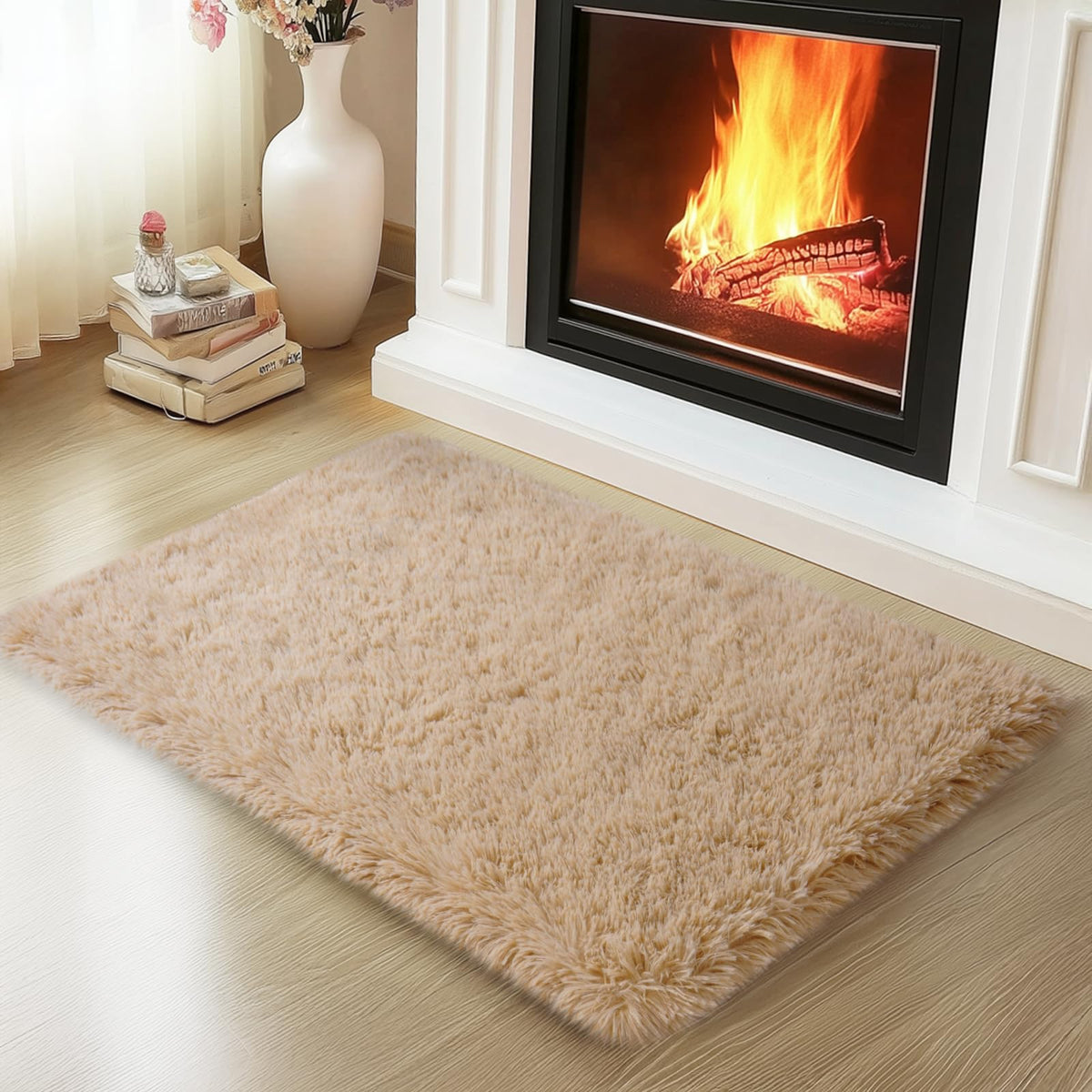 Mugorn Small Soft Shag Rugs for Bedroom, 4x6 Fluffy Area Rugs for Living Room