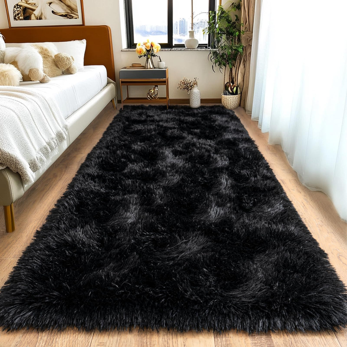 Pionblank 8x10 Rug for Living Room, Fluffy Large Area Rug, Cream White
