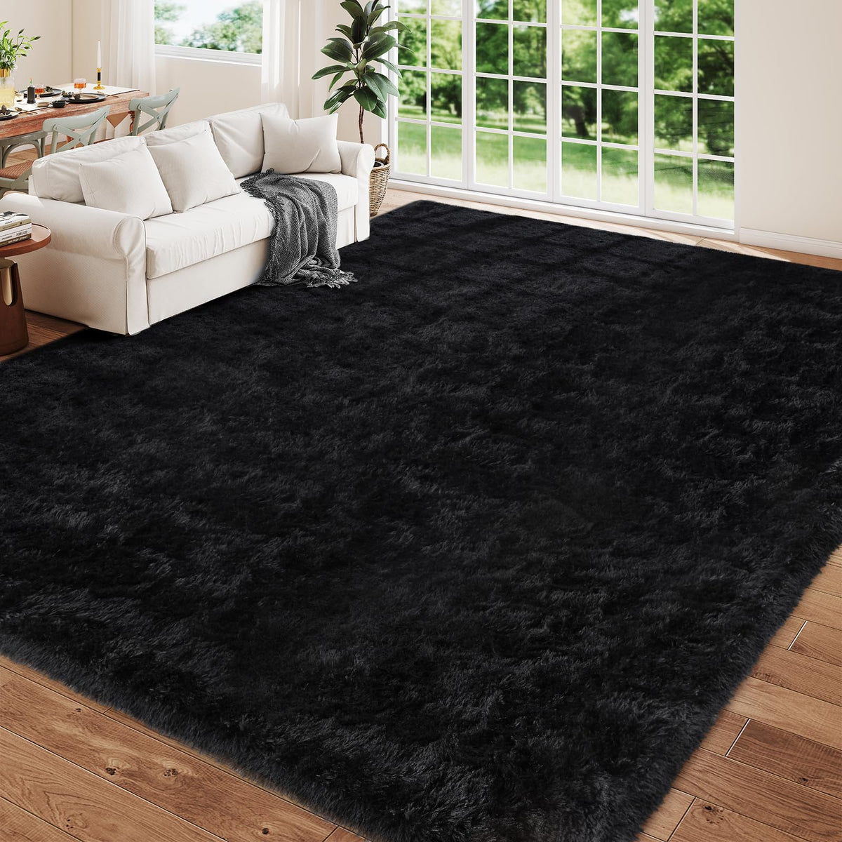 Orange 8x10 Area Rugs for Living Room Bedroom, Soft Plush Fluffy Large Rug