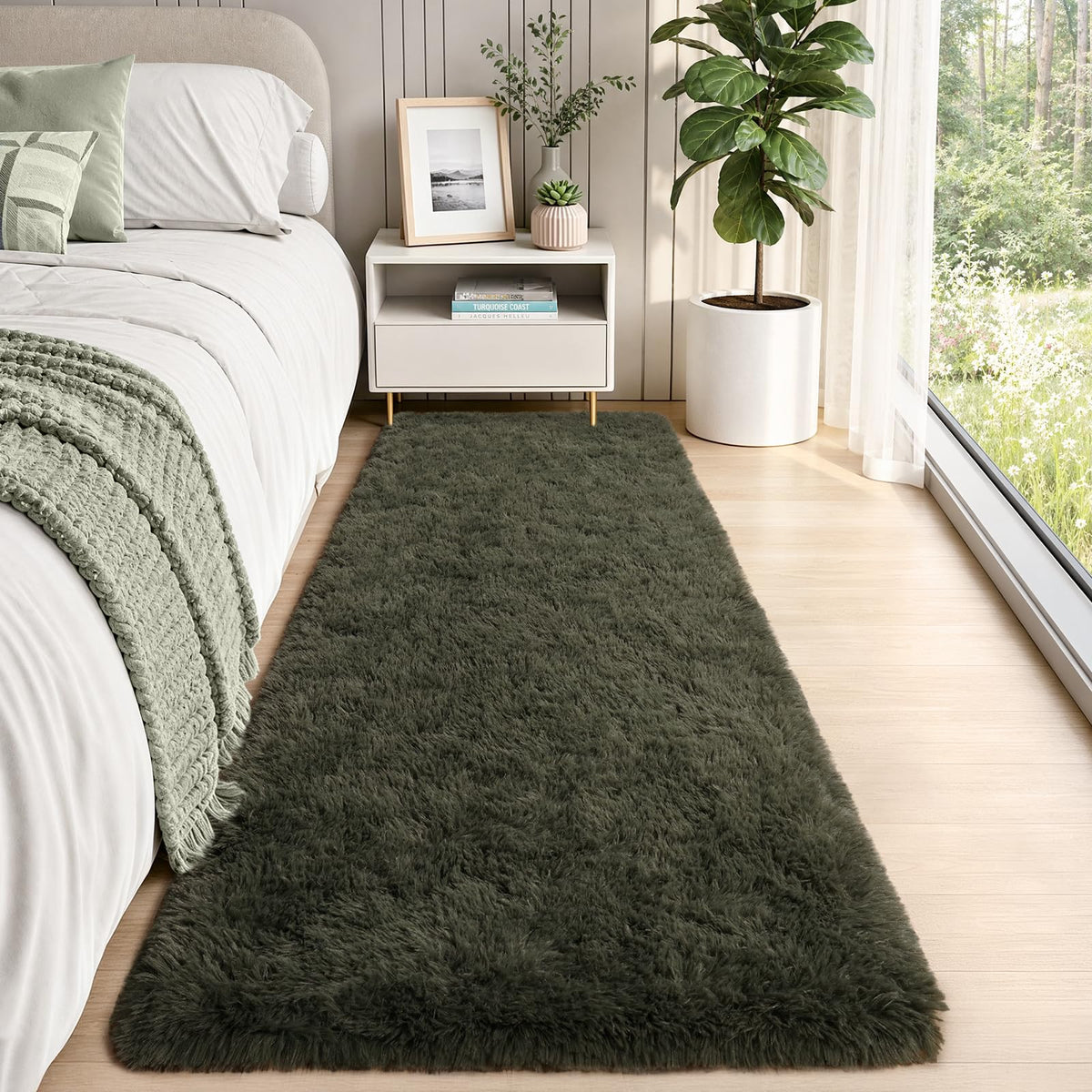 8x10 Shag Area Rug for Living Room, Fluffy Plush Rug Non-Slip Floor Carpet