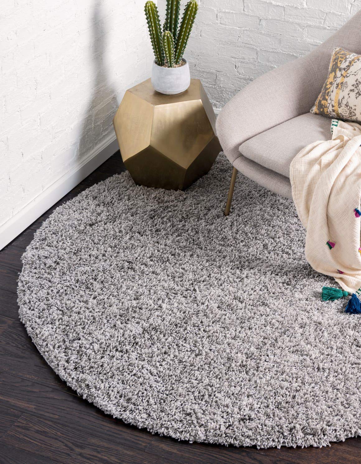 Unique Loom Solid Shag Collection Area Rug (8' x 10' Rectangle, Sandy Brown)