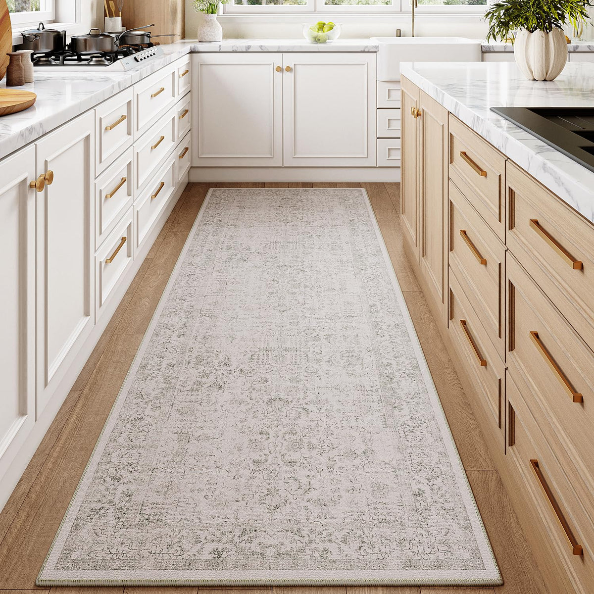 PureCozy Gray Area Rug 8x10 Vintage Floral