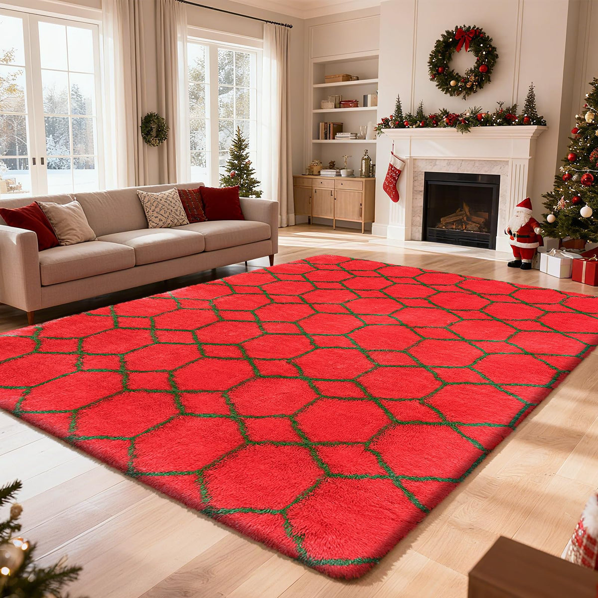 Pink Fluffy Round Area Rugs for Bedroom,3ft Shag Circle Small Area Rugs