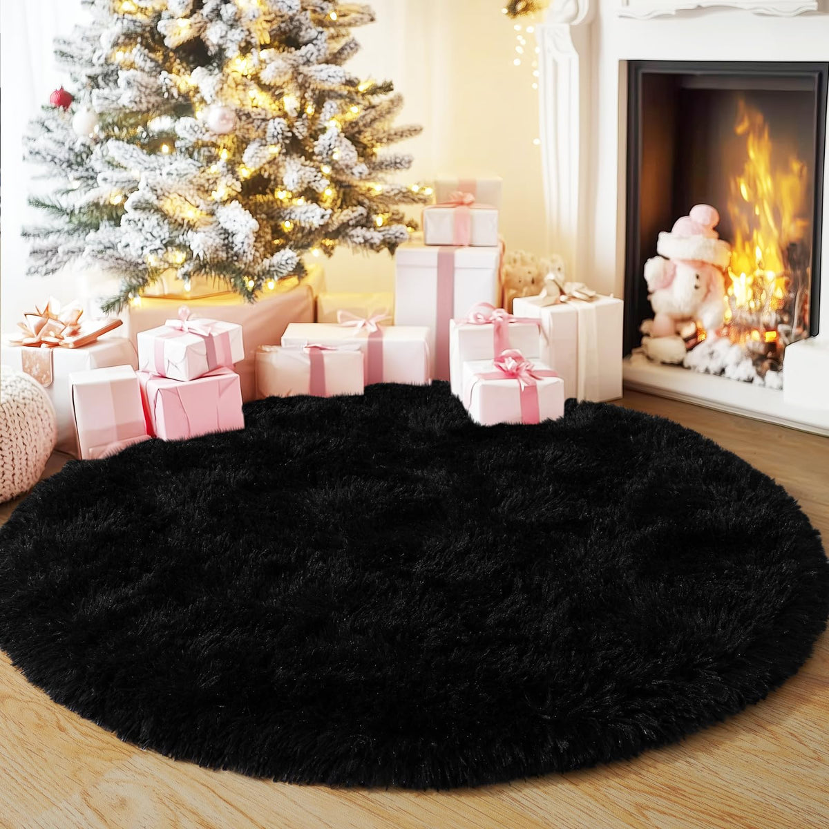 8x10 Area Rugs for Living Room, Ultra Soft Large Shag Black Bedroom Rug Upgrade Non-Slip Plush Modern Fluffy Carpet for Kids Boys Girls Room Home Decor Aesthetic