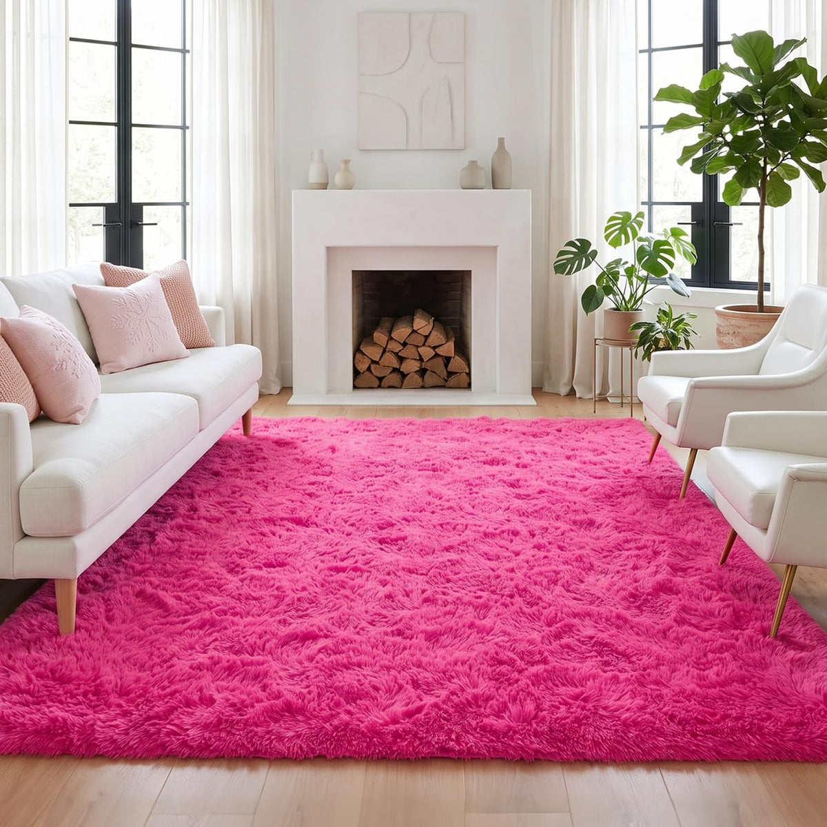8x10 ft Area Rugs for Living Room Bedroom, Beige Tie-dye Non-Slip Soft Fluffy Shag Carpet, Large Bedside Indoor Floor Area Rug for Kids Girls and Boys, Dorms, Nursery Rooms, Home Decor Aesthetic
