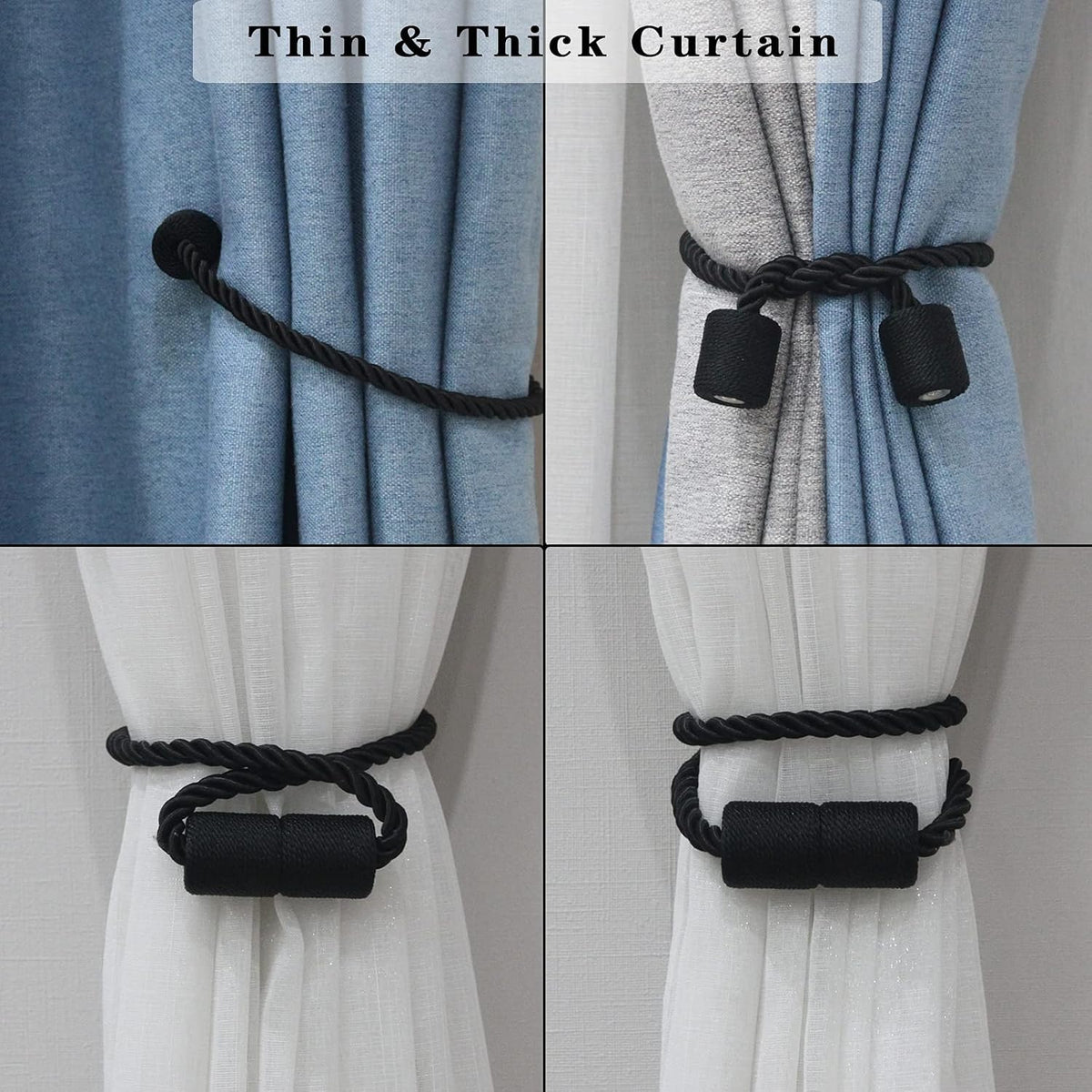 Magnetic Curtain Tiebacks Holdbacks Decorative Tie Backs for Windows Porlau