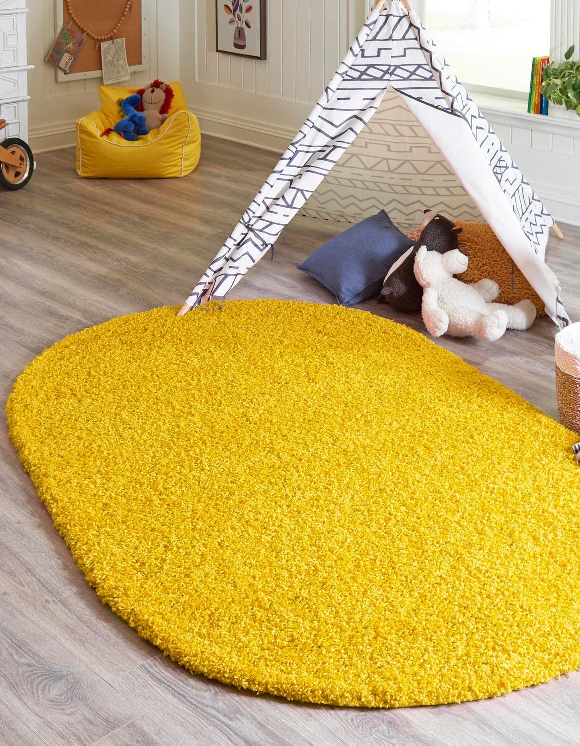 Unique Loom Solid Shag Collection Area Rug (8' x 10' Rectangle, Sandy Brown)