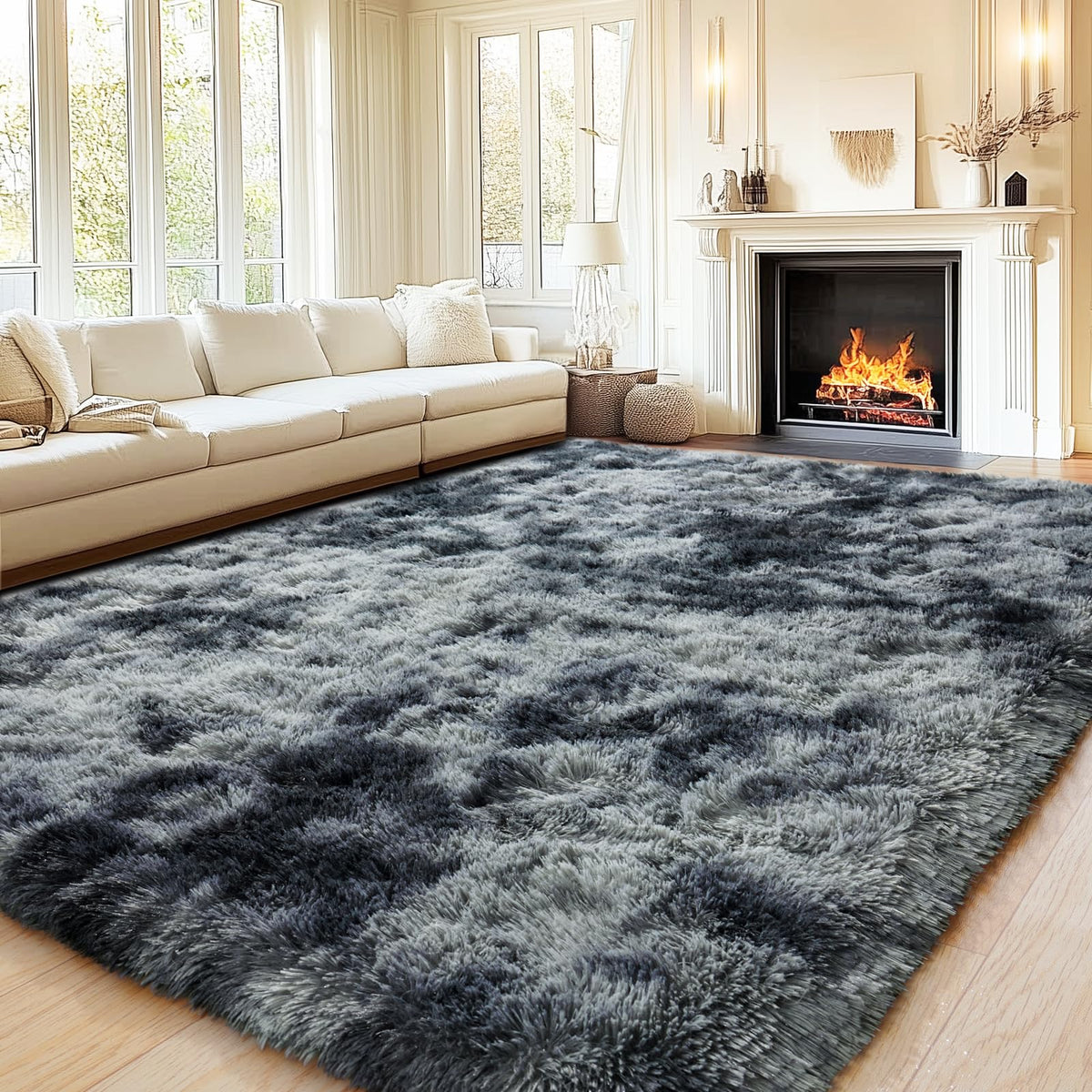 8x10 Shag Area Rug for Living Room, Fluffy Plush Rug Non-Slip Floor Carpet