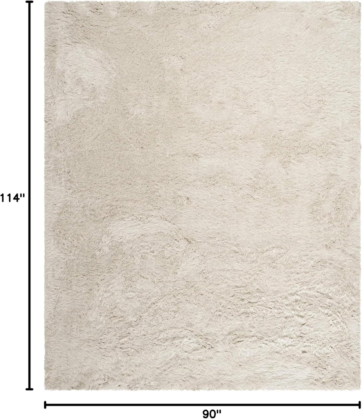 SAFAVIEH Venice Shag Collection Area Rug - 7'6" x 9'6", Pearl, Handmade Glam, 3-inch Thick Ideal for High Traffic Areas in Living Room, Bedroom (SG256P)