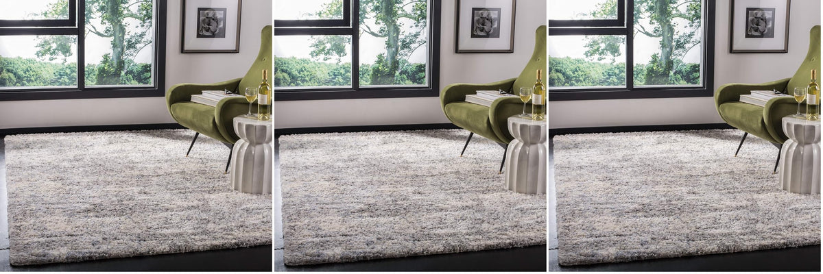 SAFAVIEH Berber Shag Rug 8x10, Large Grey Blue & Cream BER219G