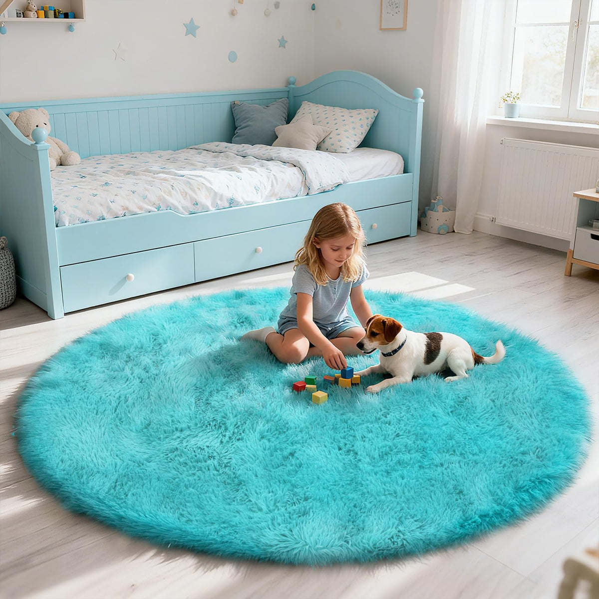 8x10 Fluffy Area Rugs for Living Room,Geometric Shag Area Rug for Bedroom