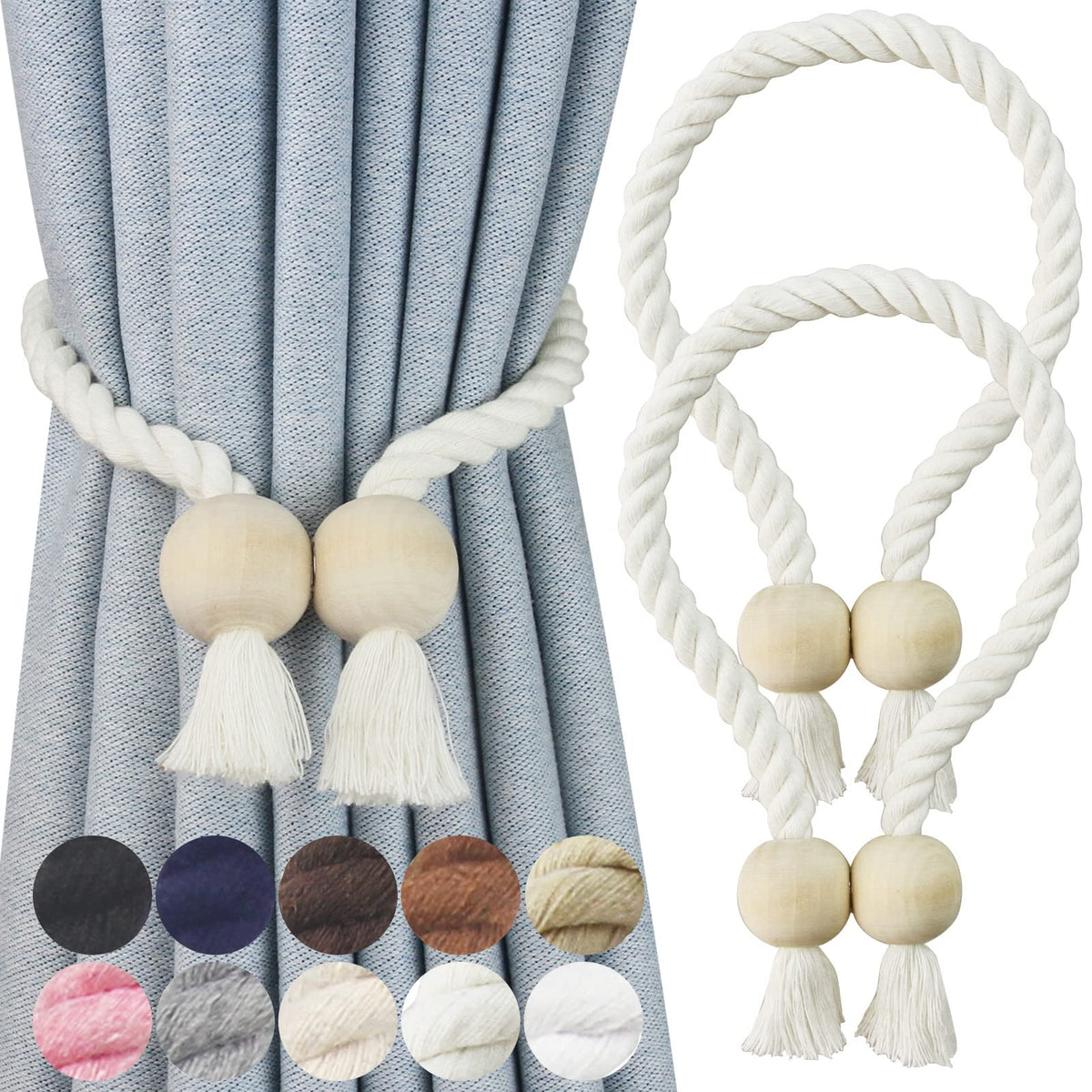 Magnetic Curtain Tiebacks Decorative Tie Back Drapes Holdbacks Nieffeiy