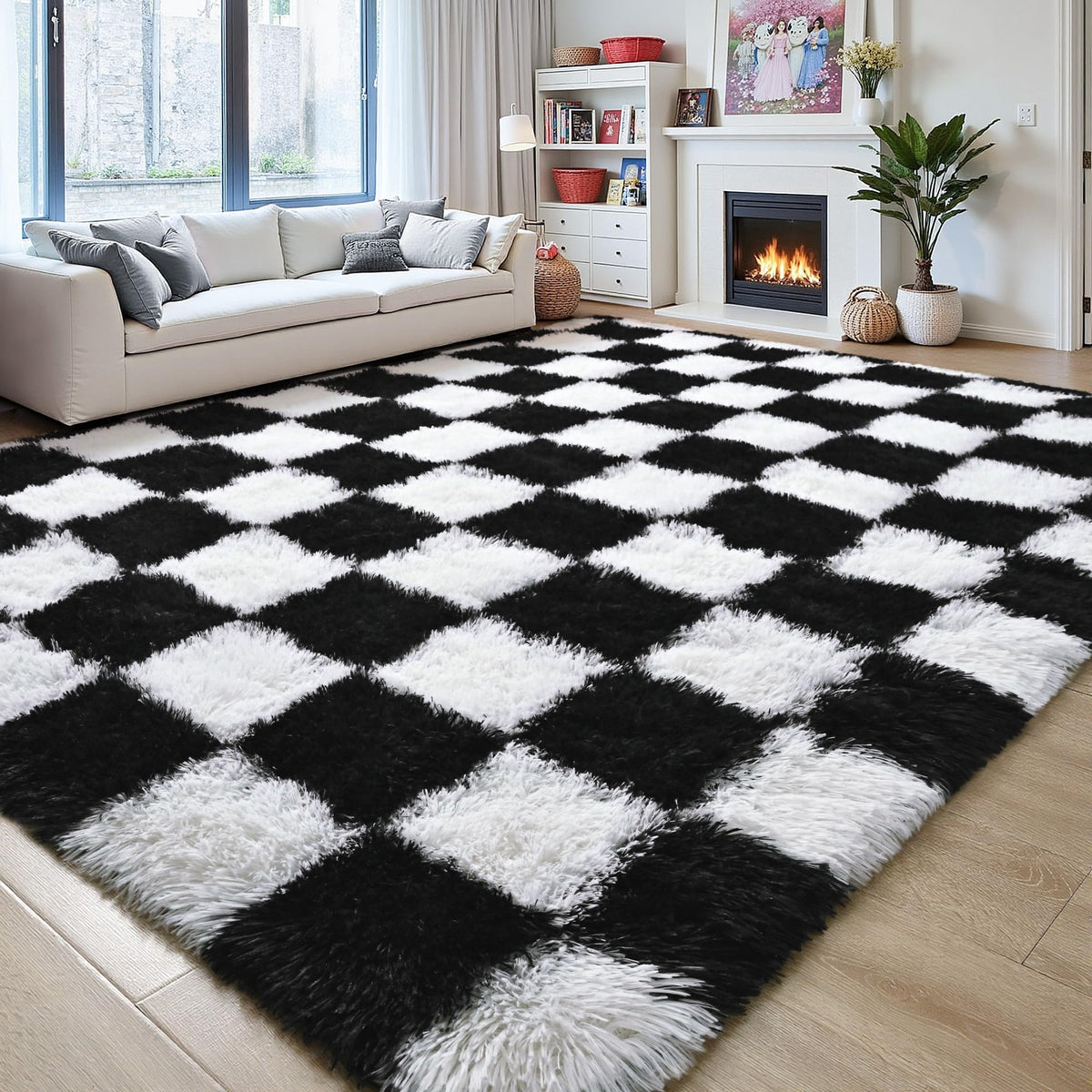 5x7 Plush Burgundy Red Area Rug