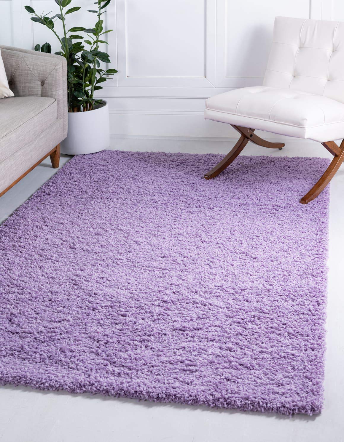 Unique Loom Solid Shag Collection Area Rug (8' x 10' Rectangle, Sandy Brown)