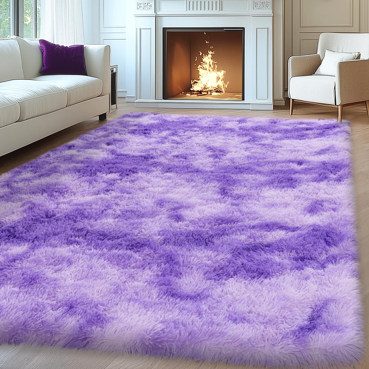 Mugorn 8x10 Area Rugs for Living Room, Large Fluffy Cream White Rugs