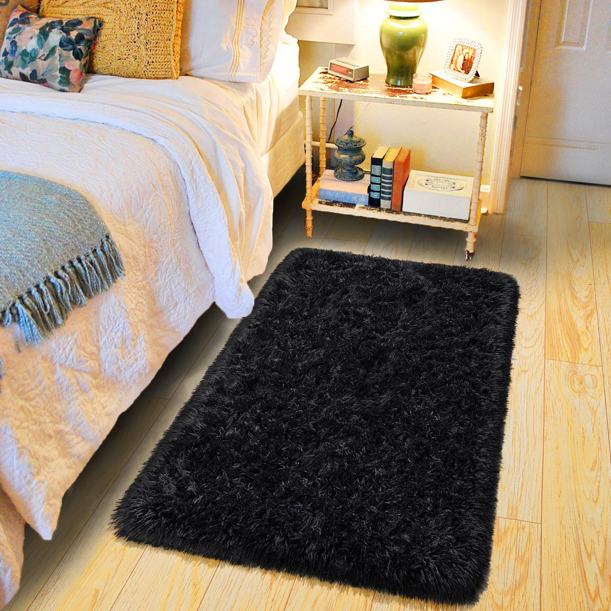 Pionblank 8x10 Rug for Living Room, Fluffy Large Area Rug, Cream White
