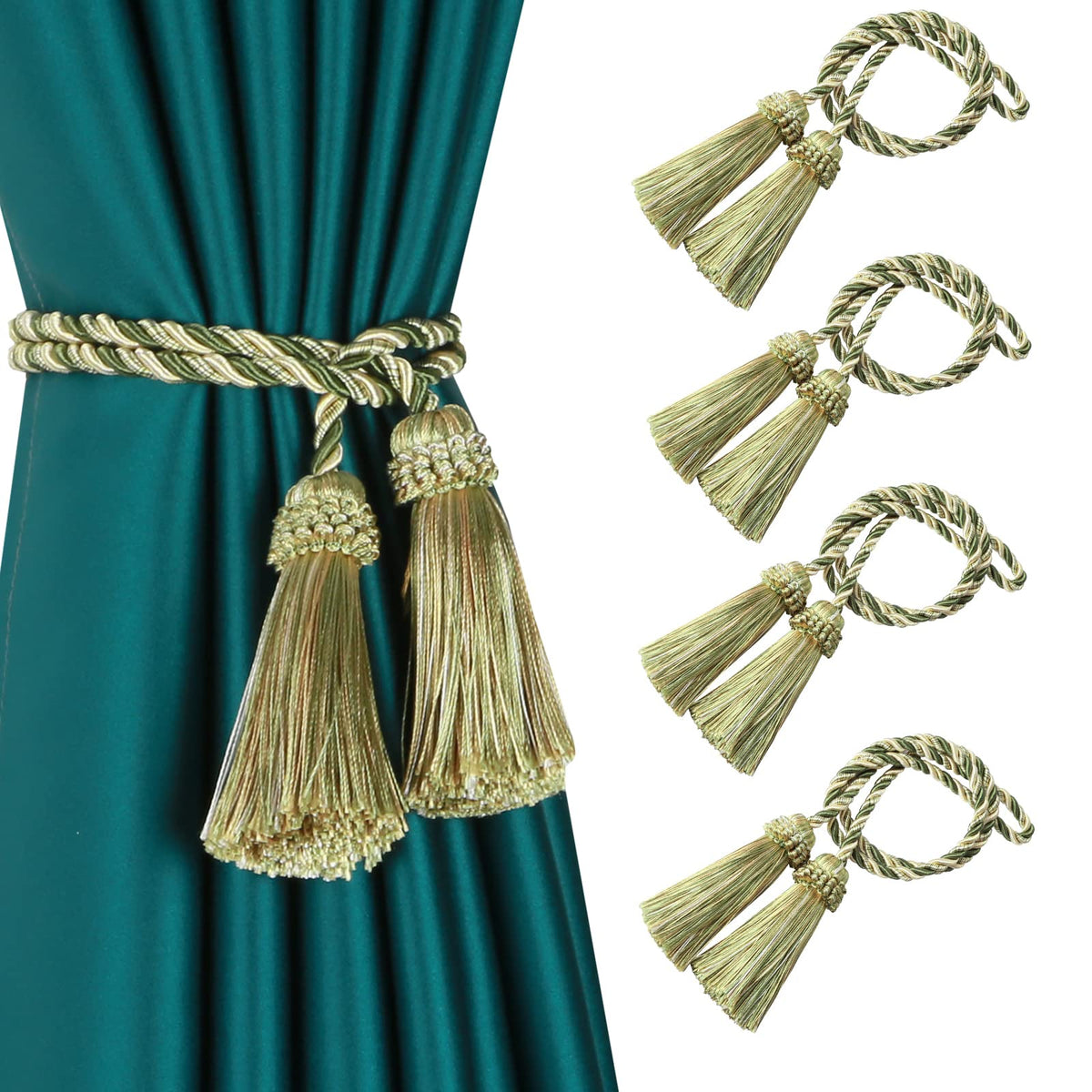 Curtain Tiebacks Handmade Curtain Holdbacks Rope with Tassel