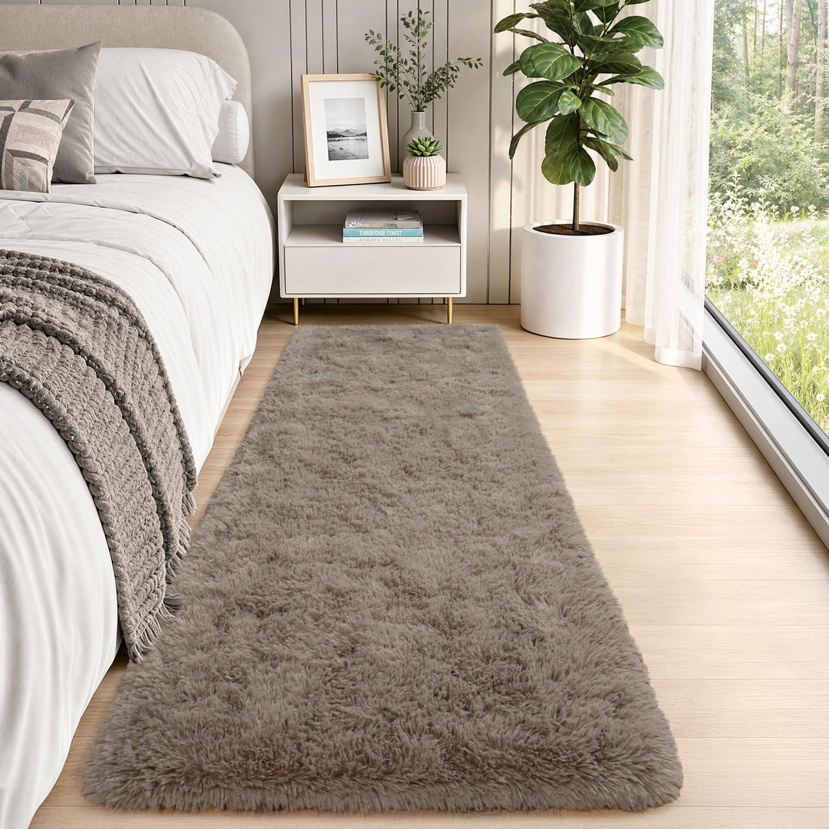 8x10 Shag Area Rug for Living Room, Fluffy Plush Rug Non-Slip Floor Carpet