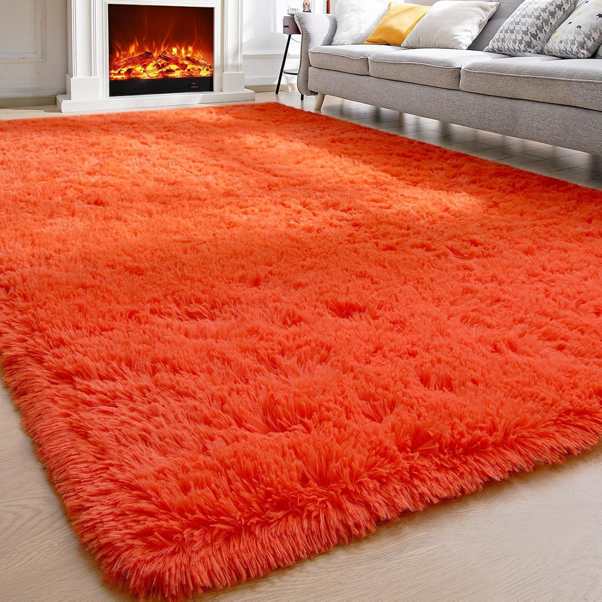 Merelax Soft Modern Indoor Large Shaggy Rug for Livingroom Bedroom Dorm Kids Room Home Decor, Non-Slip Plush Fluffy Furry Fur Area Rugs Comfy Nursery Accent Floor Carpet 9x12 Feet, Black