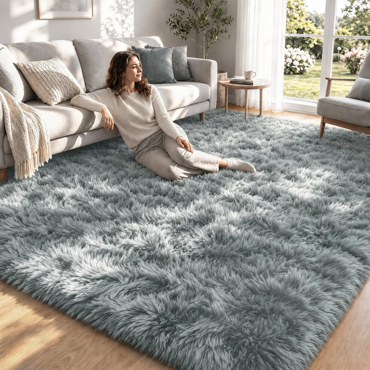8x10 Area Rugs for Living Room: Soft Camel Fluffy Rug Shag Washable Rug Plush Fuzzy Indoor Carpet for Bedroom Nursery Playroom Girls Boys Kids Room (Camel, 8'x10')