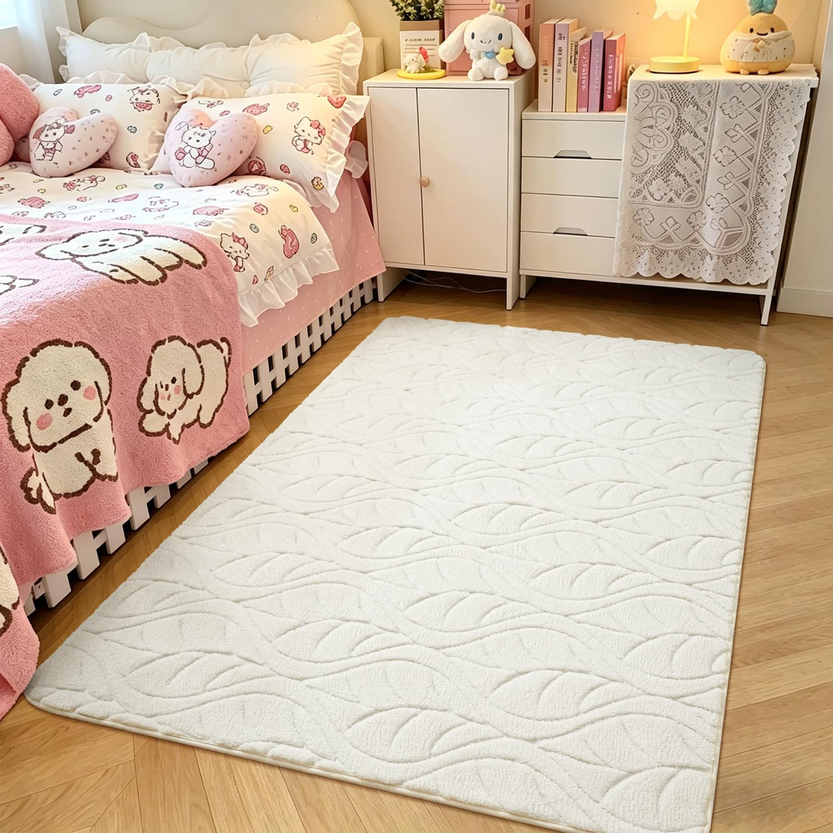 5x7 Black Fluffy Shag Area Rug for Living Room Bedroom