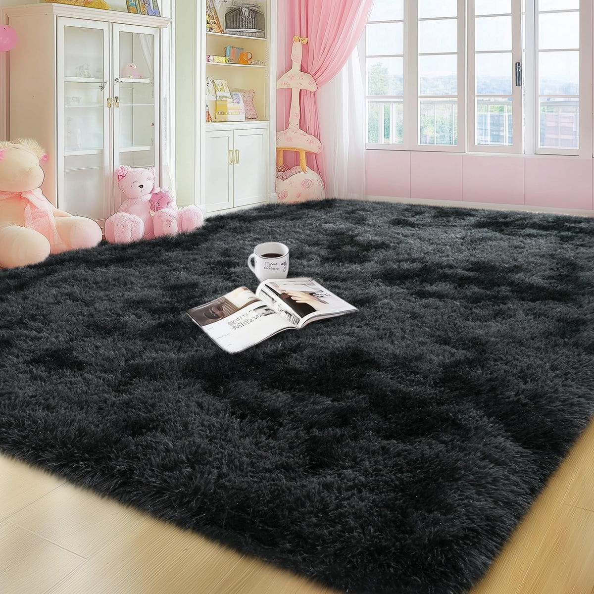 qulint Large Area Rug for Living Room 10x14, Fluffy Tan Rug for Bedroom