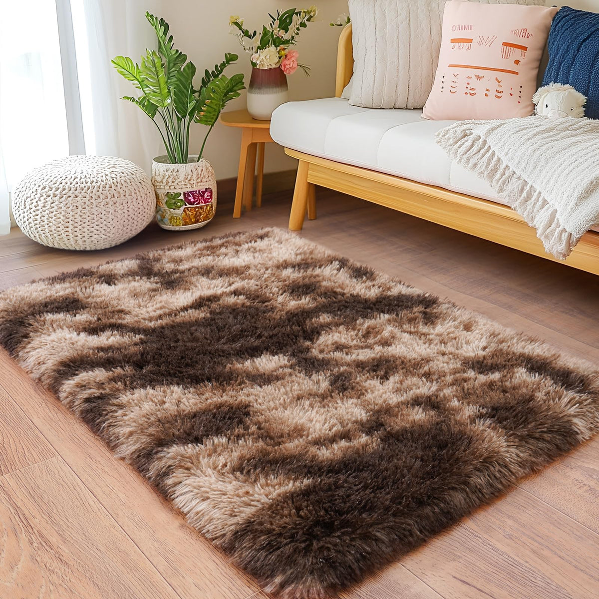 8x10 Area Rugs for Living Room, Ultra Soft Large Shag Black Bedroom Rug Upgrade Non-Slip Plush Modern Fluffy Carpet for Kids Boys Girls Room Home Decor Aesthetic