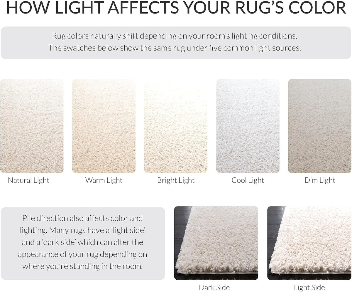 SAFAVIEH August Shag Rug 8'x10', Soft Plush Modern Ivory AUG900C
