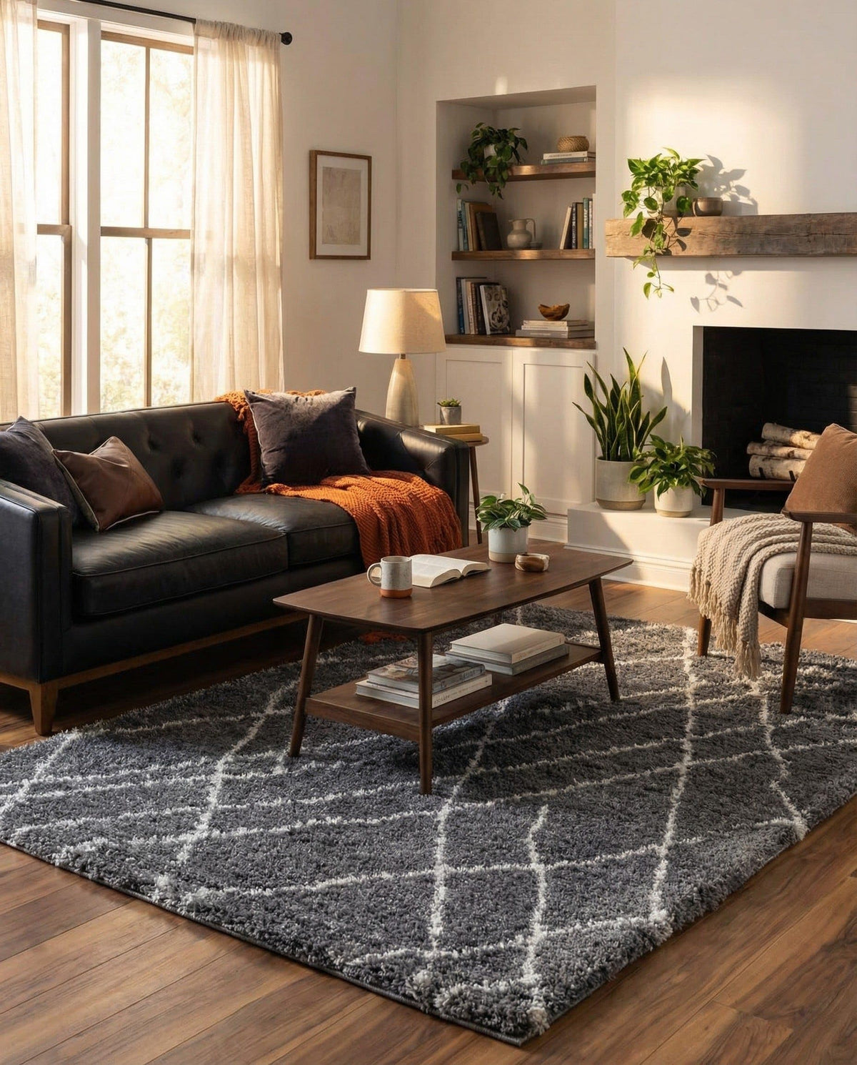 Rugs.com - Soft Touch Shag Rug – 6' 1 x 9' Sage Green Plush Shag Rug – Ultra Soft High Pile Area Rug for Bedroom, Living Room, and Home Office