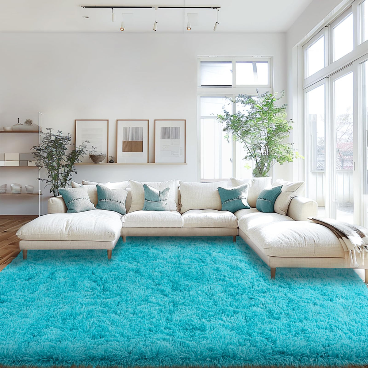 Mugorn 8x10 Area Rugs for Living Room, Large Fluffy Cream White Rugs