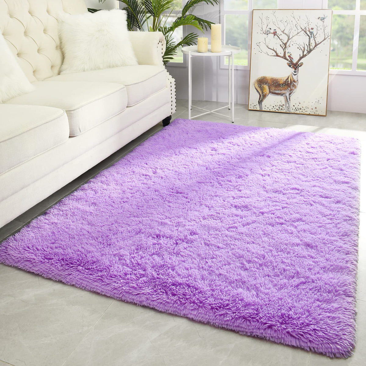 Merelax Soft Modern Indoor Large Shaggy Rug for Livingroom Bedroom Dorm Kids Room Home Decor, Non-Slip Plush Fluffy Furry Fur Area Rugs Comfy Nursery Accent Floor Carpet 9x12 Feet, Black